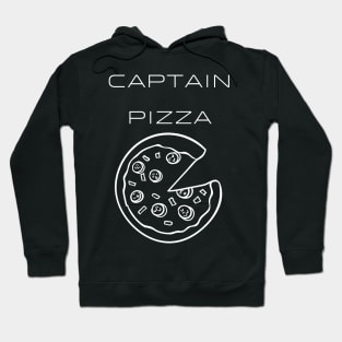 Captain Pizza Typography White Design Hoodie